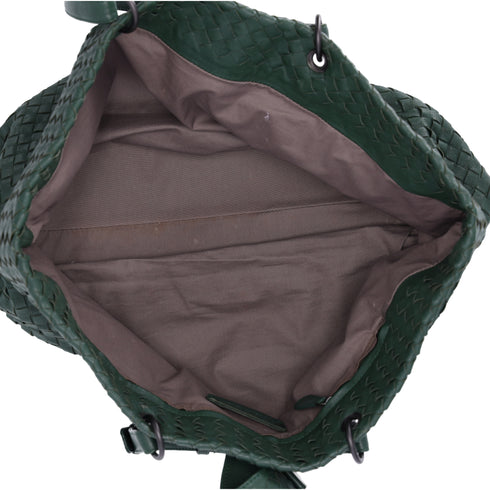 BOTTEGA VENETA Capri Tote Bag Dark Green Leather